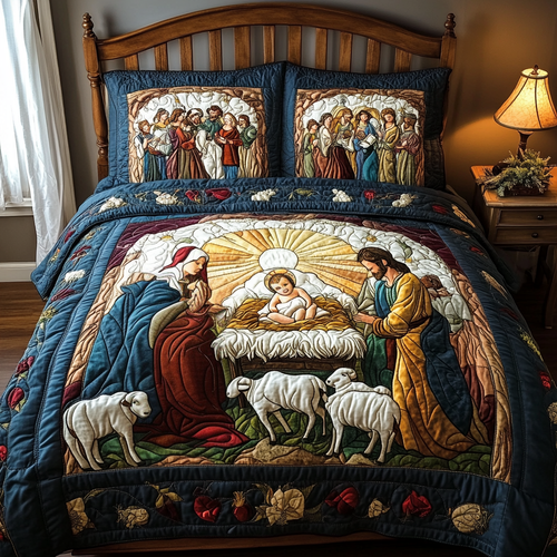 Holy Night Harmony Quilted Bedding Set NCU0DV001