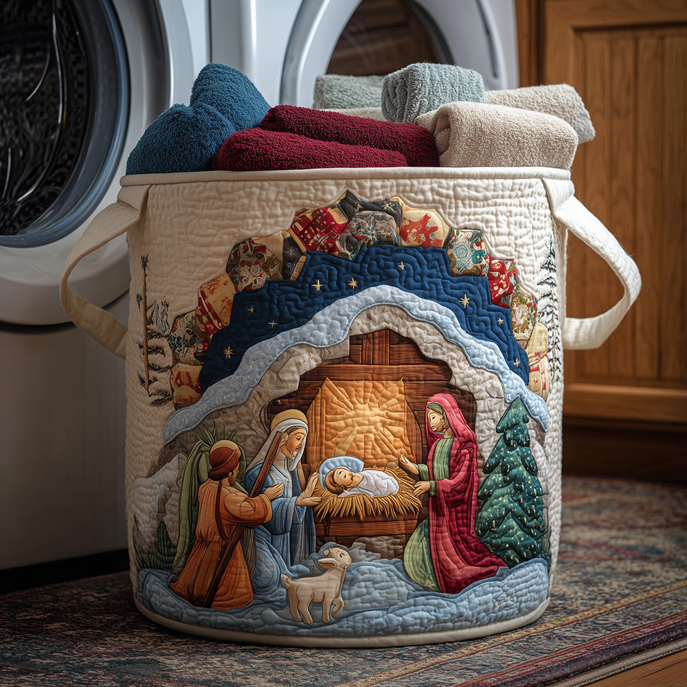 Holy Night Quilted Laundry Basket NCU0TH3277
