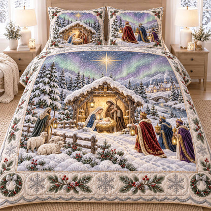 Holy Radiance 3-Piece Quilted Bedding Set NCU0NTD2311