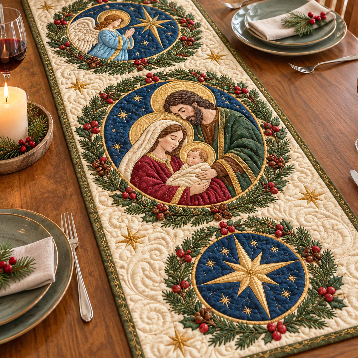 Holy Radiance Quilted Table Runner NCU0NTD2328