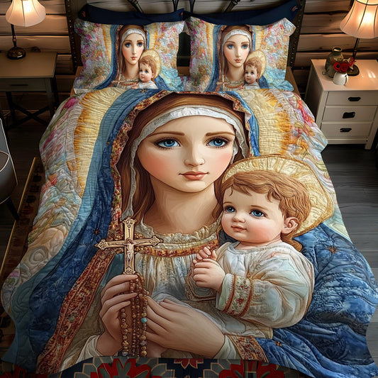 Holy Serenity 3-Piece Quilted Bedding Set NCU0NT1774