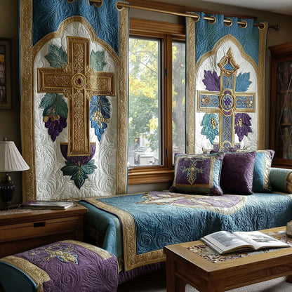 Holy Vineyard Quilted Curtains NCU0PTT2457