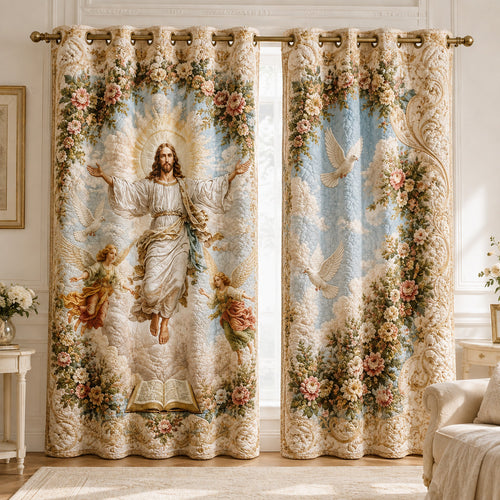 Holy Word Peace Quilted Curtains NCU0HNH1230