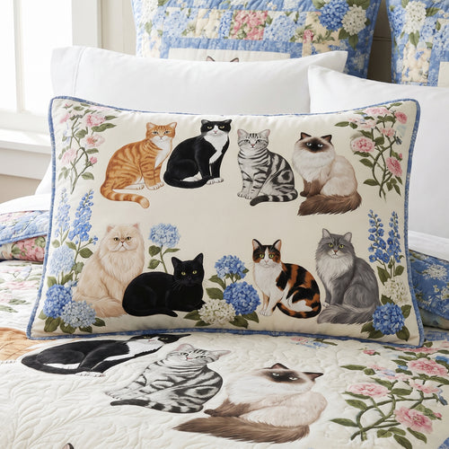 Home With Cats Quilted Bedding Pillow Case NCU0DV2195