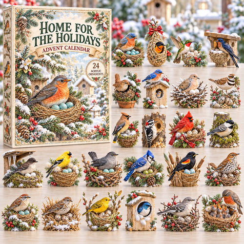 CHRISTMAS KICKOFF 40% OFF - Home For The Holidays Advent Calendar 2026 - 24-Day Festive Countdown, Acrylic Charms Blind Box - Gift For Family and Friends AC0TD066