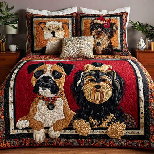 Home Pup 3-Piece Quilted Bedding Set NCU0NNT2678