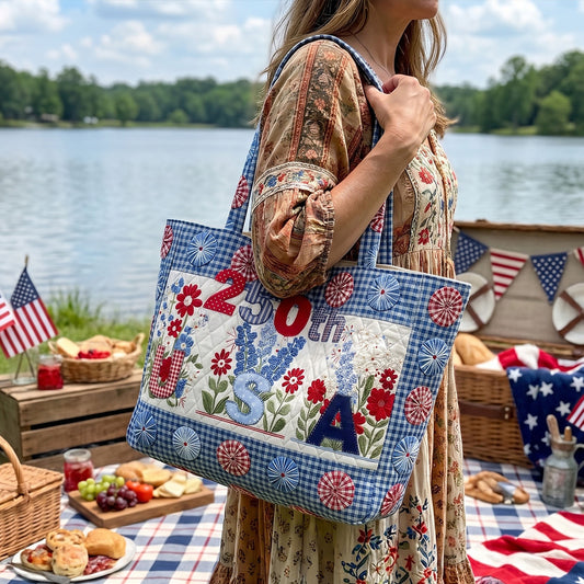Homestead Americana Quilted Classic Tote Bag NCU0PTT3171
