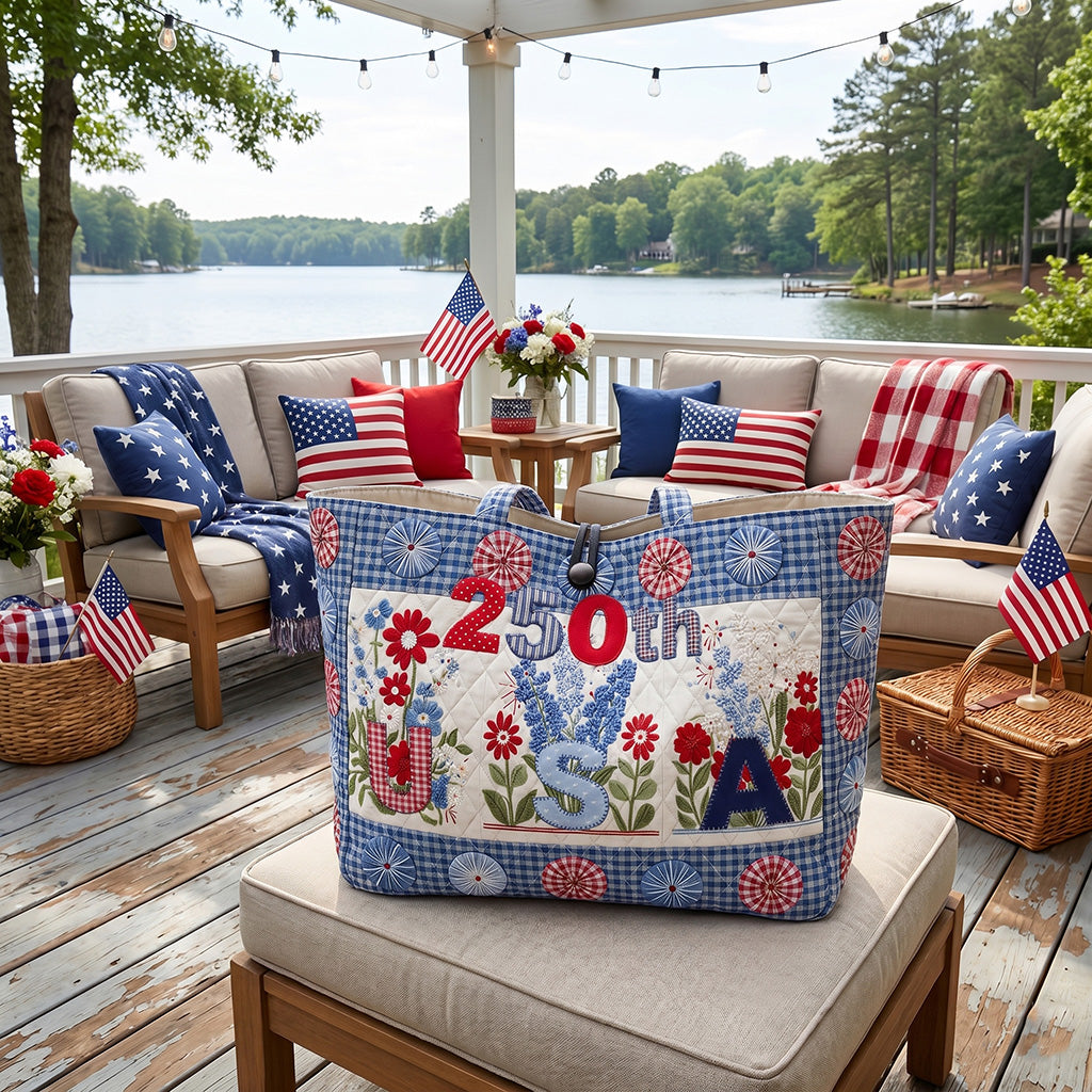 Homestead Americana Quilted Classic Tote Bag NCU0PTT3171