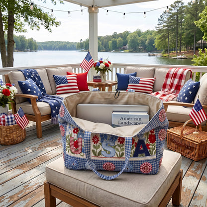 Homestead Americana Quilted Classic Tote Bag NCU0PTT3171