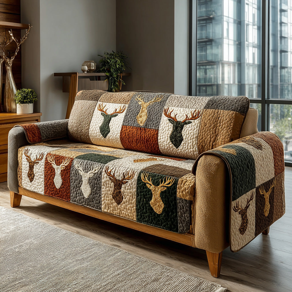 Homestead Antler Quilted Sofa Cover NCU0LDH068