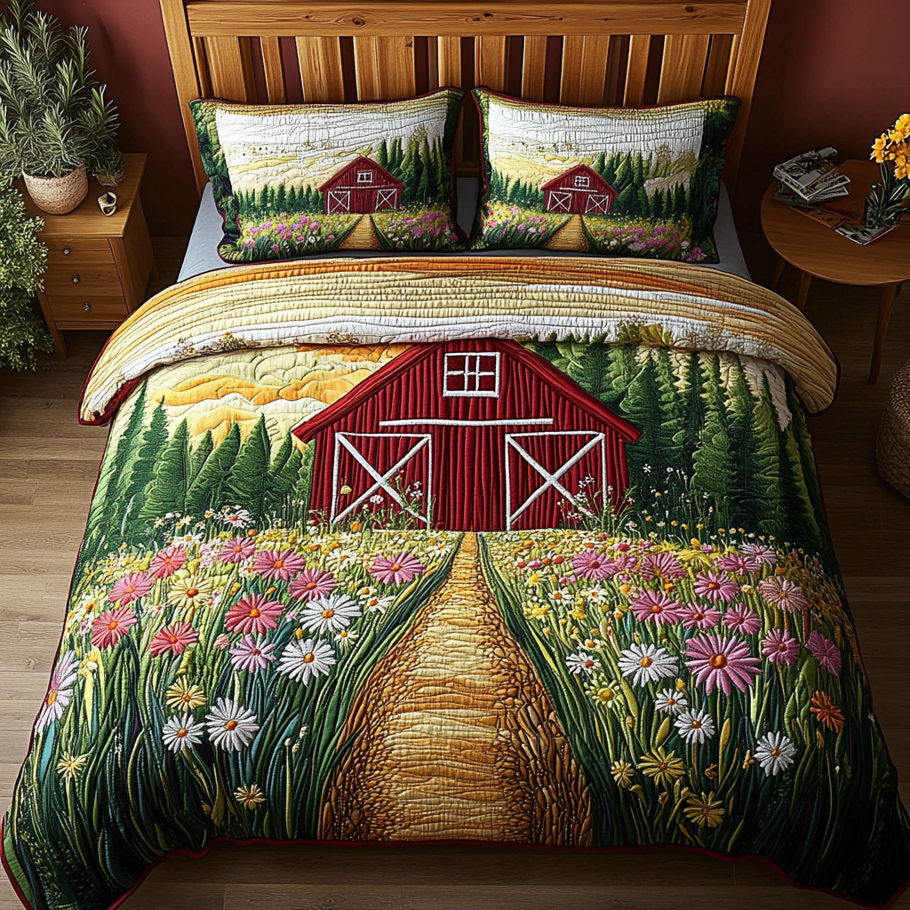 Homestead Bloom 3-Piece Quilted Bedding Set NCU0NVH719