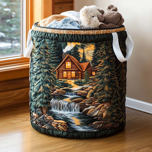 Homestead Charm Quilted Laundry Basket NCU0NNT1603