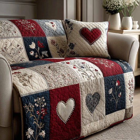 Homestead Floral Heart Quilted Blanket NCU0LDH257
