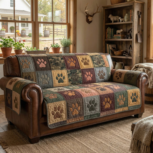 Homestead Paw Trail Quilted Sofa Cover NCU0PTT3028