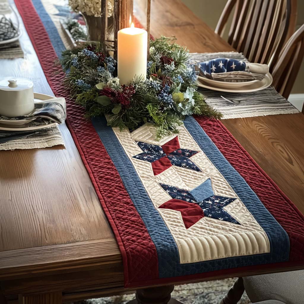 Homestead Star Quilted Table Runner NCU0DQQ0531