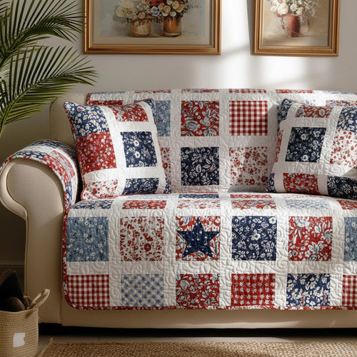 Homestead Stars Quilted Sofa Cover NCU0LDH501