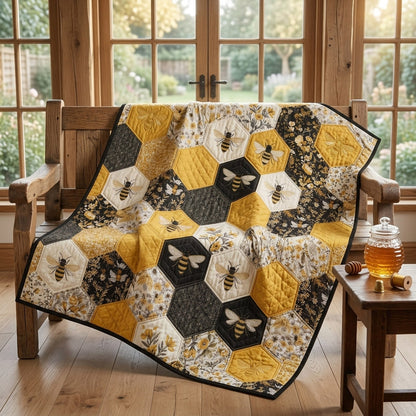 Honey Bee Blossom Quilted Blanket NCU0HNH1178