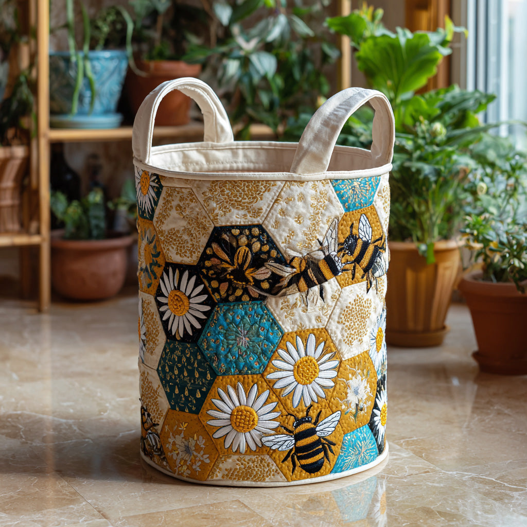 Honey Bliss Quilted Laundry Basket NCU0DV1009