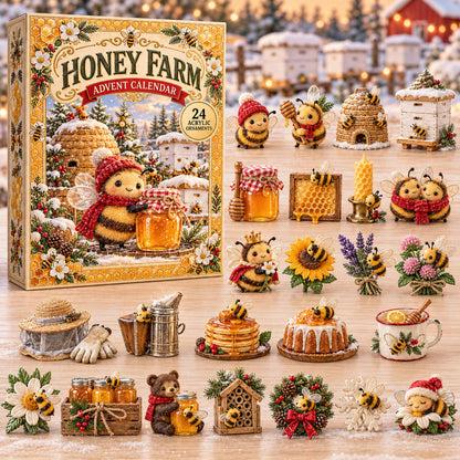 CHRISTMAS KICKOFF 40% OFF - Honey Farm Advent Calendar 2026 - 24-Day Festive Countdown, Acrylic Charms Blind Box - Gift For Family and Friends AC0TD076
