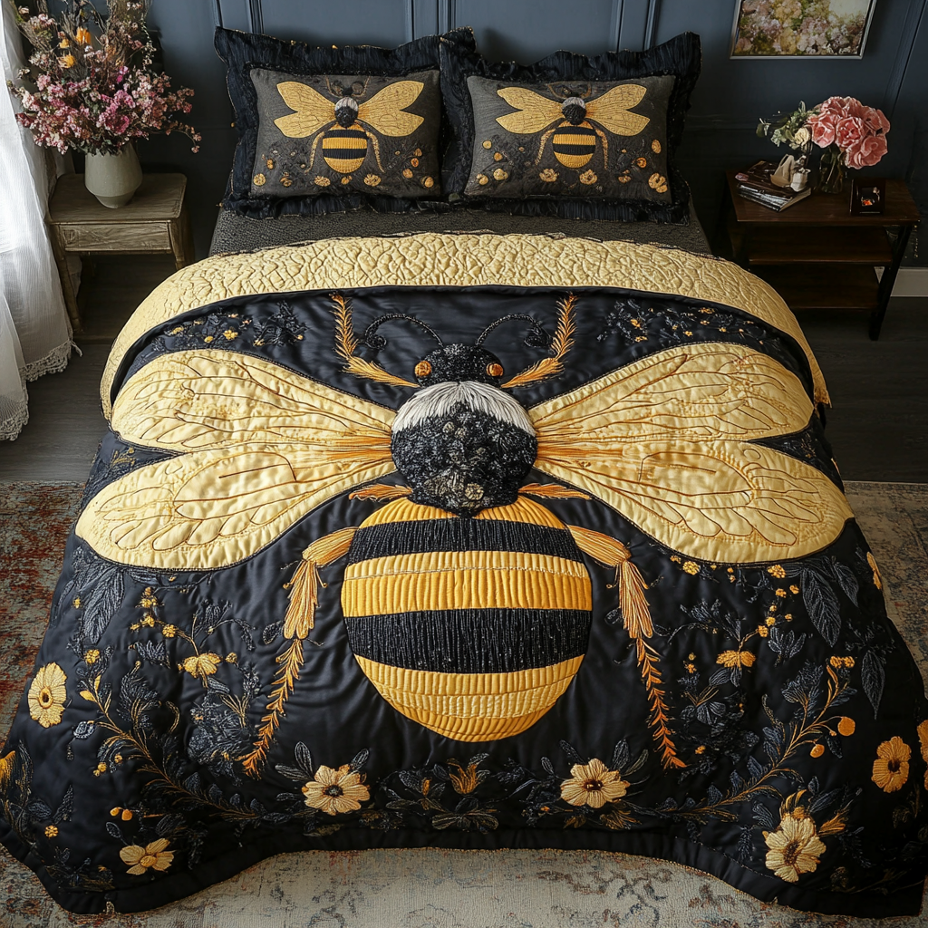 Honeycomb Harmony 3-Piece Quilted Bedding Set NCU0DDK048