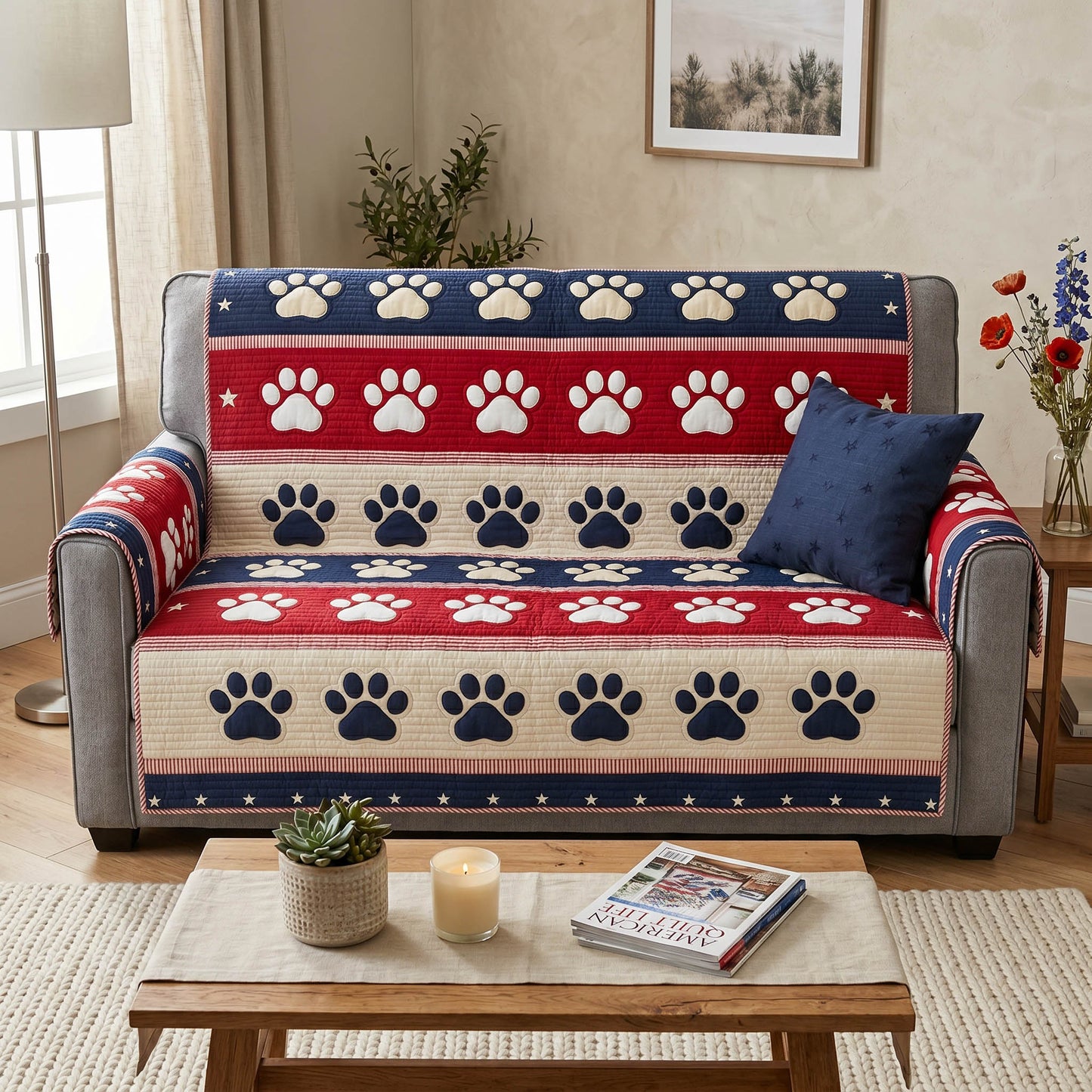 Honor Whiskers Quilted Sofa Cover NCU0NTD1937