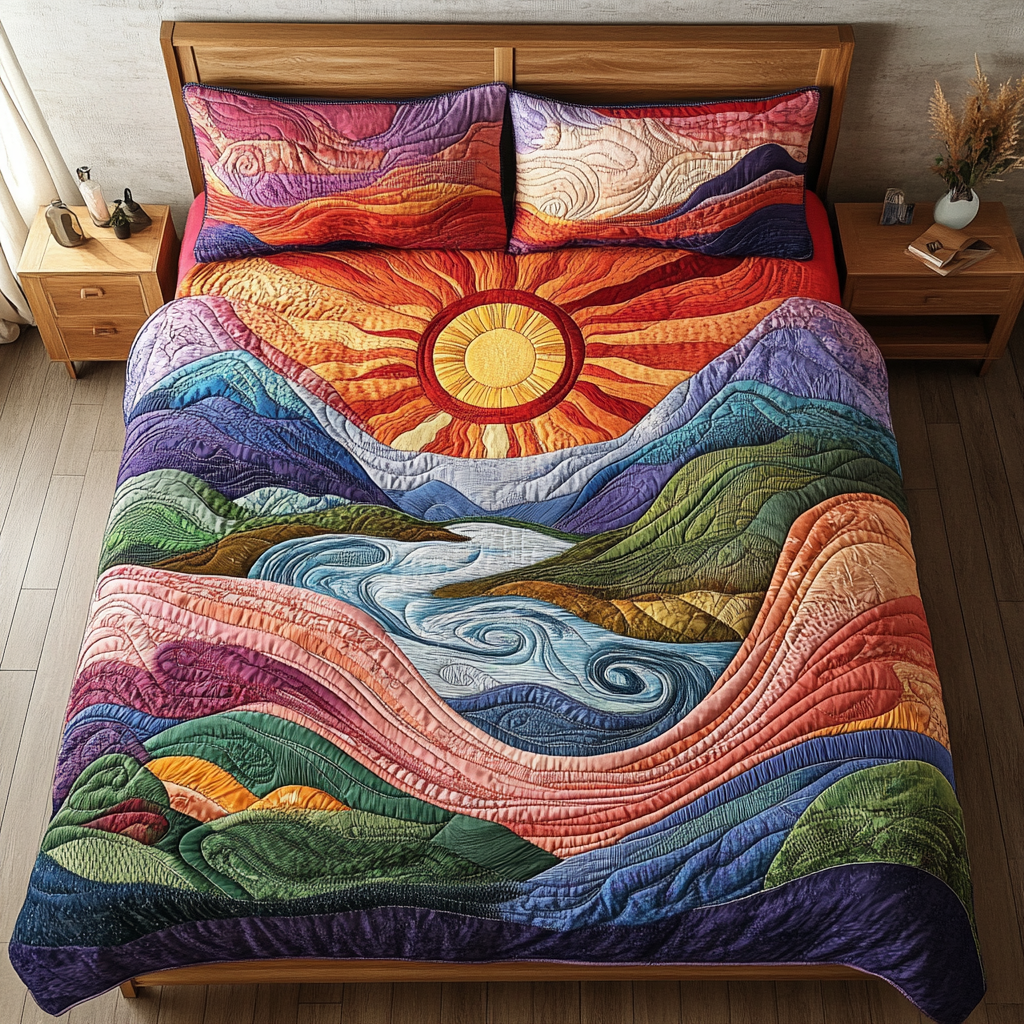 Horizon Bliss 3-Piece Quilted Bedding Set NCU0NVH062