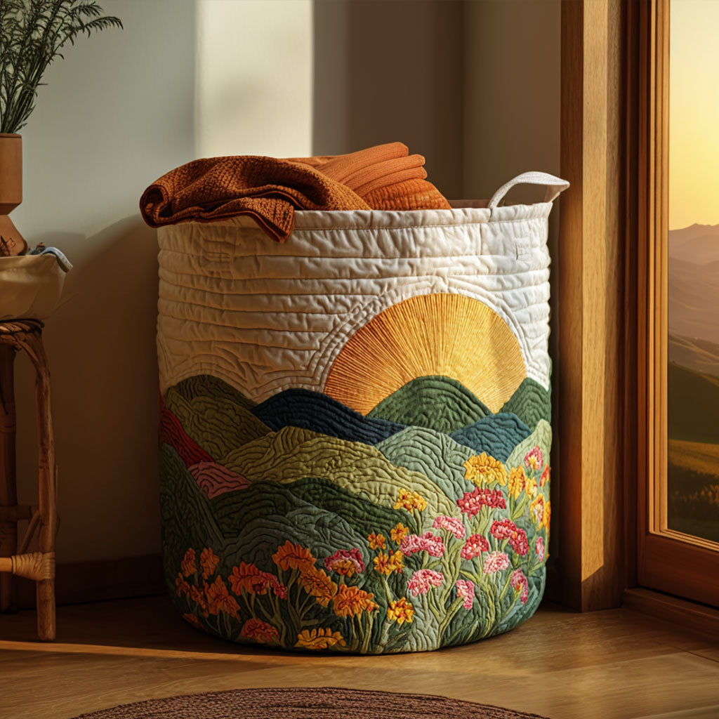 Horizon Gold Quilted Laundry Basket NCU0PTT1192