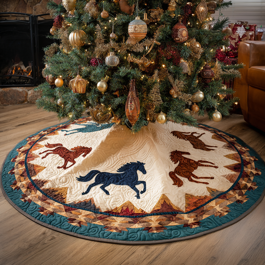 Horse Glory Christmas Quilted Tree Skirt NCU0DDK1960