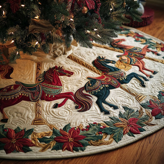 Horse Glory Christmas Quilted Tree Skirt NCU0DDK2066