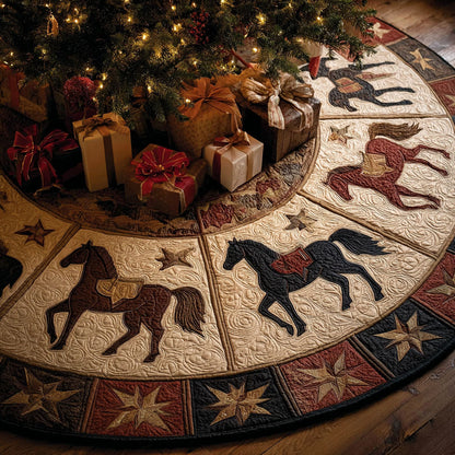 Horse Grace Christmas Quilted Tree Skirt NCU0DDK2072