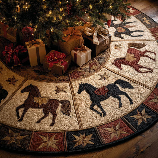 Horse Grace Christmas Quilted Tree Skirt NCU0DDK2072
