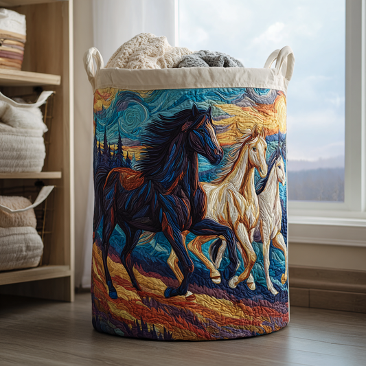 Horse Grace Quilted Laundry Basket NCU0DDK1245