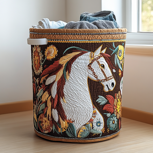 Horse Haven Quilted Laundry Basket NCU0DDK750