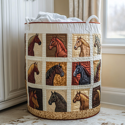 Horse Land Quilted Laundry Basket NCU0DDK1599