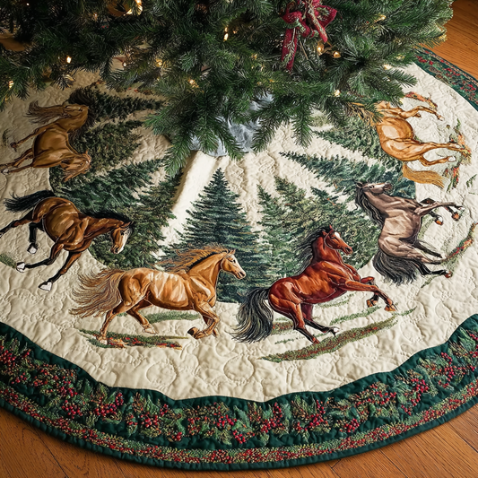 Horse Magic Christmas Quilted Tree Skirt NCU0DDK1686