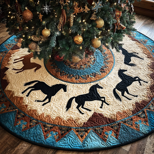 Horse Magic Christmas Quilted Tree Skirt NCU0DDK1963