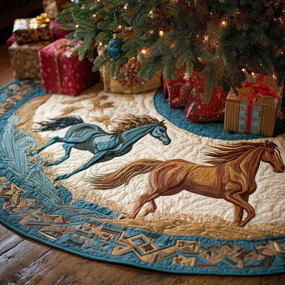 Horse Magic Christmas Quilted Tree Skirt NCU0DDK2069