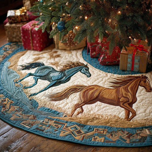Horse Magic Christmas Quilted Tree Skirt NCU0DDK2069
