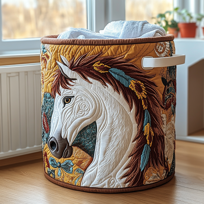 Horse Meadow Quilted Laundry Basket NCU0DDK749