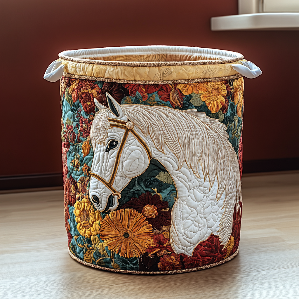 Horse Serenity Quilted Laundry Basket NCU0DDK751