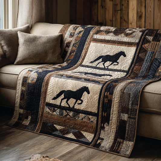 Horse Silhouettes Quilted Blanket NCU0NNT2137