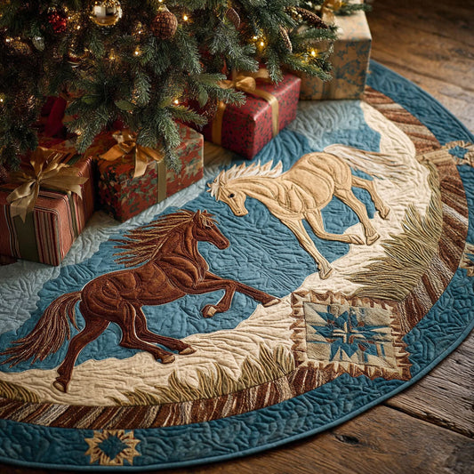 Horse Spirit Christmas Quilted Tree Skirt NCU0DDK2070