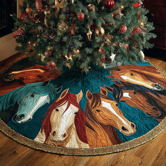 Horse Whisper Christmas Quilted Tree Skirt NCU0DDK1691
