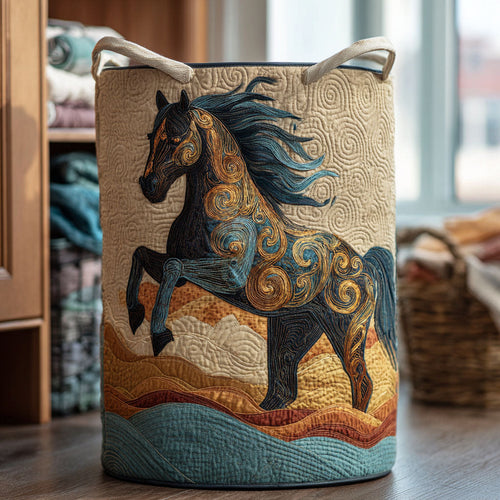 Horse Whisper Quilted Laundry Basket NCU0DDK2200
