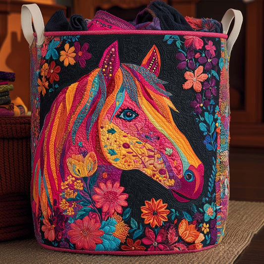 Horse Whisper Quilted Laundry Basket NCU0NNT2230