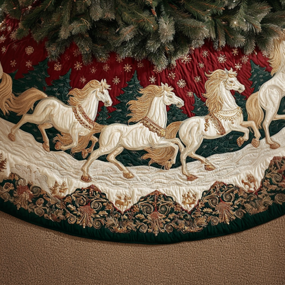 Horse Wonder Christmas Quilted Tree Skirt NCU0DDK1685