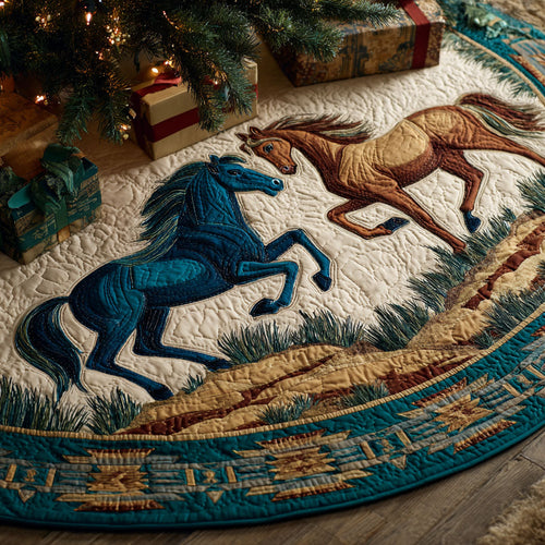 Horse Wonder Christmas Quilted Tree Skirt NCU0DDK2068