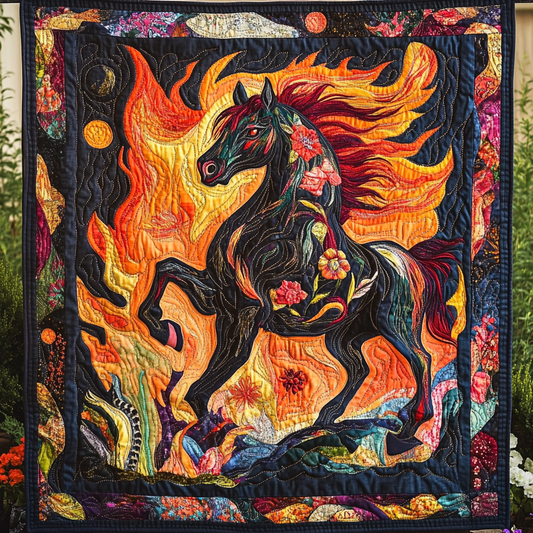 Horses of the Horizon Quilted Blanket NCU0DK963