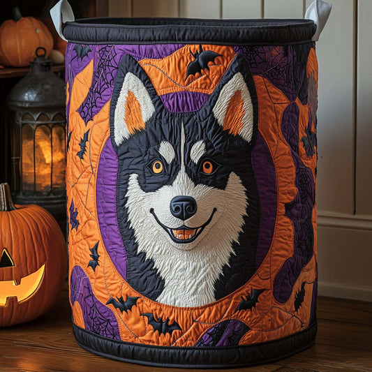 Howloween Husky Quilted Laundry Basket NCU0NXD308