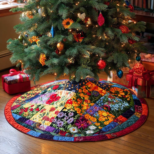 Humble Blooms Christmas Quilted Tree Skirt NCU0NNT2412